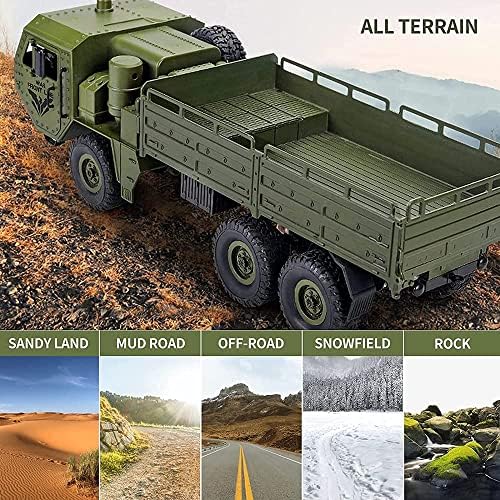 Caminhão Militar de Ujikhsd RC, Carros do Exército de Controle Remoto Off-Road, 2,4 GHz 6wd 1:16 Escala, RC Veículo Exército Transporte