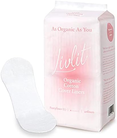Livlit Ultra Thin Pantty Liners Sanitários, algodão orgânico certificado do Texas, absorção de luz, revestimentos de calcinha hipoalergênicos sem cloro, sem século, sem perfume para mulheres para mulheres