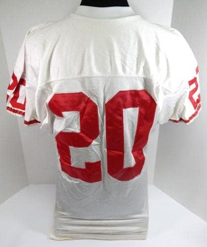 No final dos anos 80, no início dos anos 90, o jogo San Francisco 49ers 20 usou White Jersey 44 720 - Jerseys não assinados