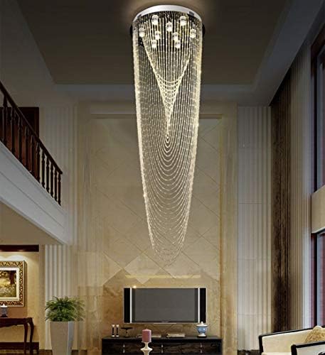 Modern Duplex Staircase Light Sala de estar LED LED CHANDELIER CURINA CRISTAL LINHA LING LAIN HOTEL ENGENHEIRA PENENTE DE VIDRO CONCH LIGE