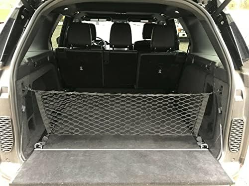 Rede de carga de porta -malas de carros - Made e se encaixa de veículo específico para Land Rover Discovery 2014-2022 - Organizador de armazenamento de malha elástico - Acessórios premium - Rede de bagagem de carga de tronco para descoberta