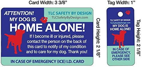 Meu cachorro está em casa sozinho alerta de pet emert emerge Id Id plástico carteira e keytag com cartão de chamada de contato de emergência