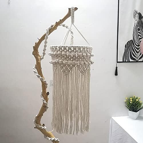 Zhuhw 1pc malha mannited lampshade macames hanging lamp decoração sala de estar decoração de casamento tassel tapestry