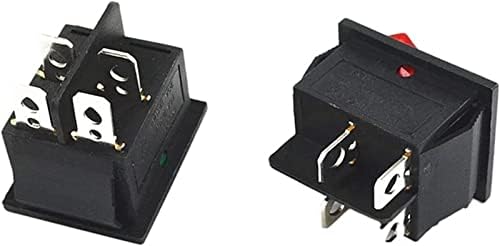 Berrysun Rocker Switch Turning Rocker Switch Switch E/O 4 pinos com luz 16A 250VAC 20A 125VAC KCD4