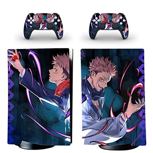 Para PS4 Normal - Anime Jujutsu Itadori Kaisen No Yuji Gojo Satoru Kugisaki Inumaki Nobara TOGE PS4 ou PS5 Skin Stick para PlayStation 4 ou 5 Console e Controllers Decal Vinil Duc -5086