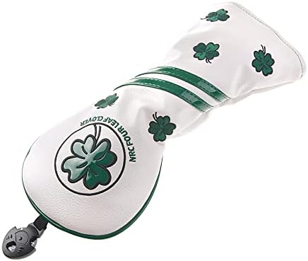 GOOACTION GOLF Club Fairway Wood Head Cover com Lucky Lucky Fours Clover Bordado criativo Padrão de couro sintético Clubes