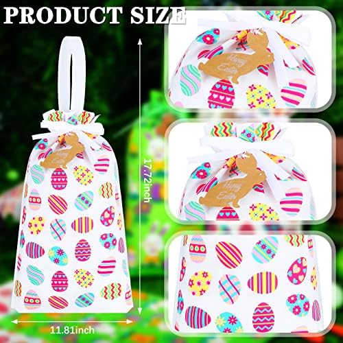 12 Pacote de sacolas de presente de Páscoa com empate de cetim Casa de fita Casa de fita Páscoa Bolsa Holly Pano Gift Sacos Sacos