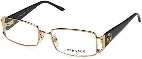 Versace VE 1163m 1252 óculos retângulo de metal de ouro pálido 52mm