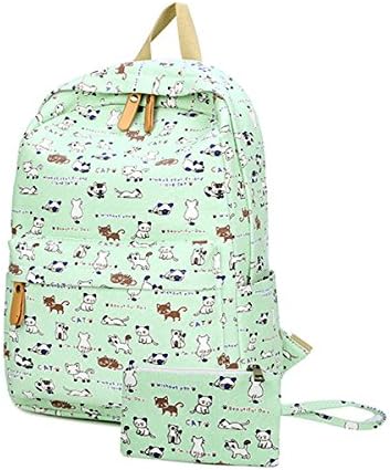 HAOLONG Lightweight Canvas Adolescentes Backpack Laptop Daypack Backpack Casual com capa