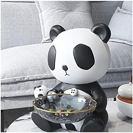 Mmllzel Creative Resin Panda Ornamentos de armazenamento de artesanato Mobiliário de artesanato Bandeja Modern Home Decoration Storage Organização (Cor: A, tamanho