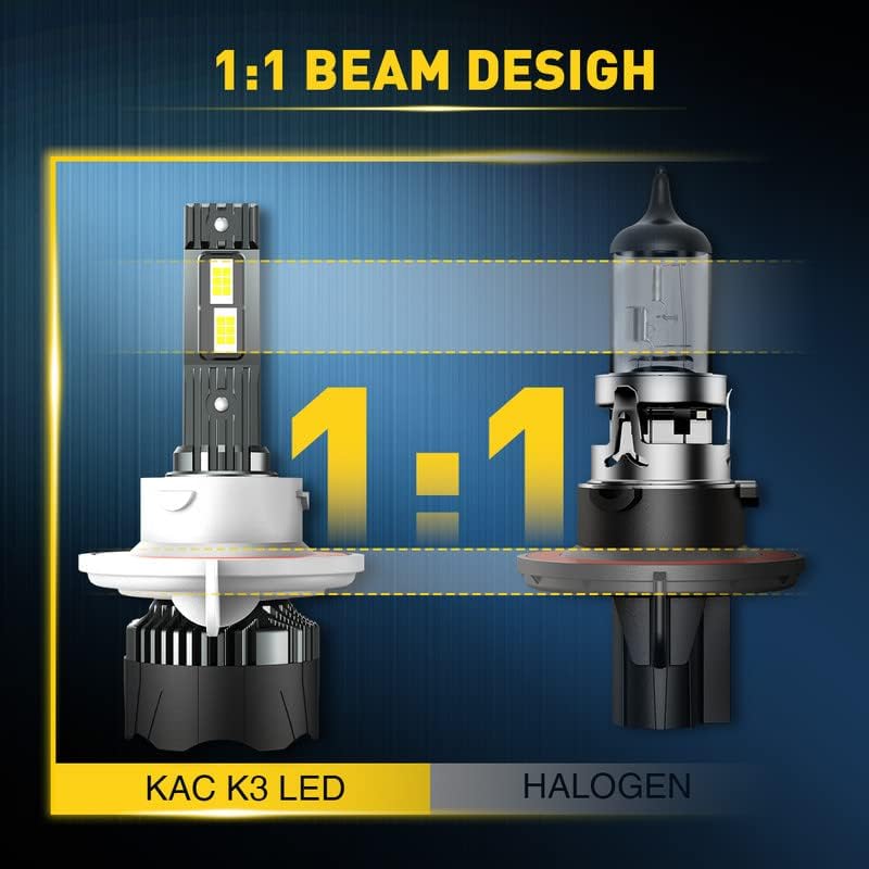 H13/9008 Bulbos de farol de LED, kit KAC H13/9008 Kit de bulbos de farol de LED 6500k White Alta luz de feixe baixa 24000lm