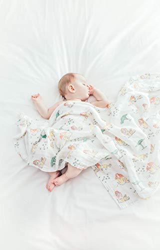 ADEN + ANais Disney Swaddle Blanket, Boutique Muslin Blankets for Girls & Boys, Baby Recebendo Swaddles, Recém -nascido Ideal e Conjunto Infantil