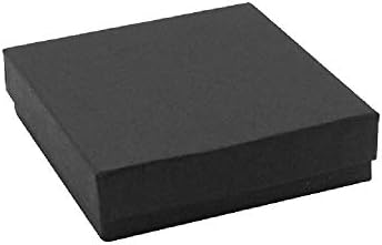 16 Pacote de algodão preenchido com algodão preto de joalheria e caixas de varejo 3,5 x 3,5 x 1 polegada tamanho por r J Displays