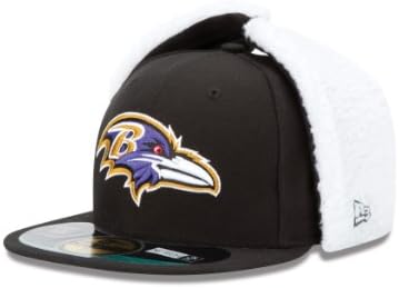 NFL Baltimore Ravens NFL On Field Dog Ear 59Fifty, Black, 8