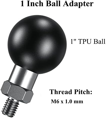 BRCOVAN 2 pacote, adaptador de bola de 1 '' com M6 x 1,0 Post rosqueado compatível com montagens de aríe