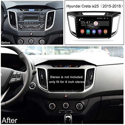 Estrutura de fáscia de rádio de carro de 9 polegadas para Hyundai IX-25 Creta 2015-2018 DVD GPS Navi Player Painel DASH
