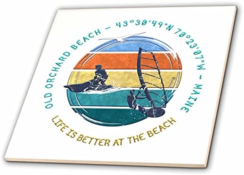 3drose Old Orchard Beach, York County, Maine. Presente Memorial de Summer Beach - azulejos