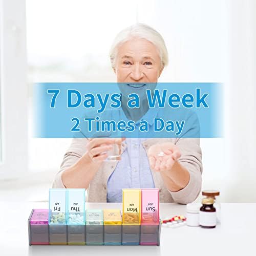 Organizador mensal de comprimidos, organizador de pílula de 30 dias 2 vezes ao dia, organizador de comprimidos semanal extra grande - 2 vezes ao dia Caixa