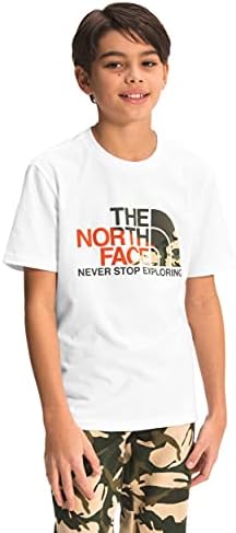 The North Face Boys Shortstleeve Graphic Tee, TNF White/New Taupe Green Explorer Camo Print, xxs