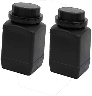 X-Dree 2pcs 500 ml de plástico de boca larga amostra química da garrafa de reagente espessamento preto (2pcs 500ml Plástico Cuadrado de Boca ancha muestra química reactivo botella Essesante negro