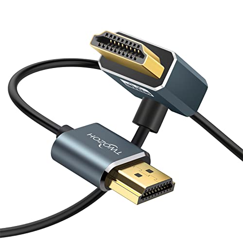 Twozoh HDMI flexível para HDMI Cabo direito angular 90 ° 3,3 pés, Ultra Thin e Slim HDMI Support 3D/4K@60Hz