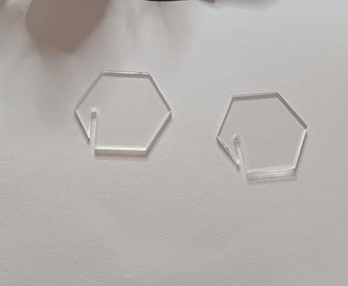 20pcs de marcadores de vidro de champanhe hexagon em branco, marcador de bebida em branco de acrílico claro para favor