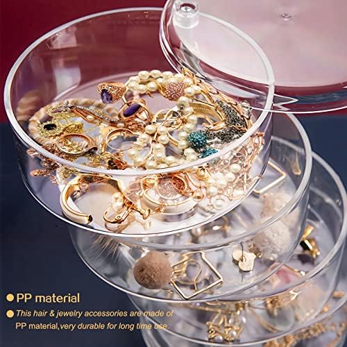 5 Camadas Caixa de armazenamento do organizador de joias, Fodiens Rotatável Brincos de recipiente de recipiente rotativo Brincos para mulheres, bandeja de armazenamento de acessórios para joias claras com tampa para brincos Bracelets colares