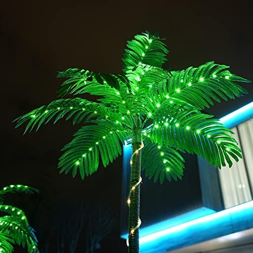 Árvore de Natal Artificial da Palmeira Solar Tree 7ft 3trunks 260 LIGADA LIGADA LIGHTED PALM TREE TRAME