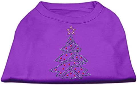 Mirage Pet Christmas Tree Rhinestone Purple Dog Shirt Polycotton Large