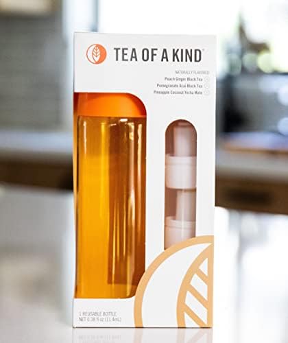 Tea de um tipo de kit de partida de garrafa de água reutilizável para Toak - inclui 3 tampas para se misturar com sua água, tampas de sabor portáteis