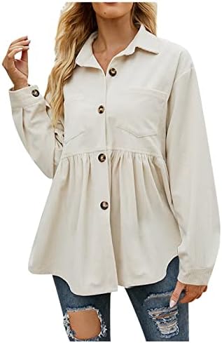 Presentes para mulheres outono e inverno veludo lapela lapela bolsos duplos jaqueta de manga comprida