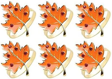 PQKDY 6PCS Maple Leaf Napkin Anéis