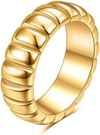 Myneney grossa Gold Gold empilhável Halloween Sinete Anel | Bandas de declaração de casamento eternidade fofas anéis