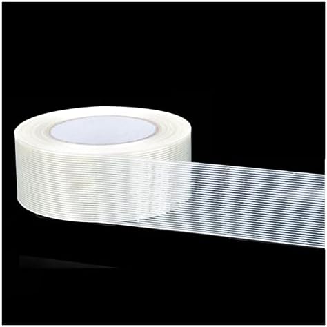 Craftman de confiança 25m Fita de fibra forte Filamento transparente Fita de fibra listrada Modelo de placa de aço fixo de vidro fita fita adesiva
