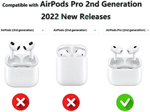 AirPods Pro Case Compatível com Apple AirPods Pro 2ª/1ª geração, Tampa protetora de silicone com led de chaveiro de chaveiro