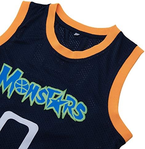 Jersey de basquete de VoVidea Mens Alien 0 Monstars Space Movie Jersey azul