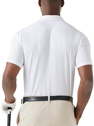 Camisa pólo masculina manga curta wicking camisa de golfe seca rápida performance