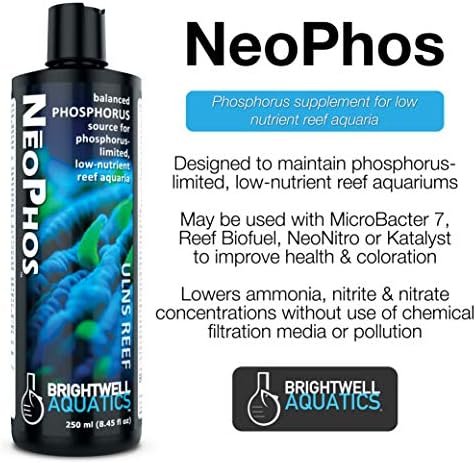Brightwell Aquatics Neophos - Suplemento de fósforo para sistemas de aquário de recife de nutrientes ultra -baixos, 500ml