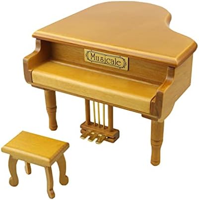 Mxiaoxia Wooden Grand Once Upon a Piano Shaped Music Box com pequeno presente de aniversário criativo para o Dia dos Namorados