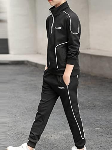 Conjunto de moda ativa dos meninos TTAO Zip Sorto ativo Sweatshirt com Trouser 2piece Athletic Sports Sportsuit