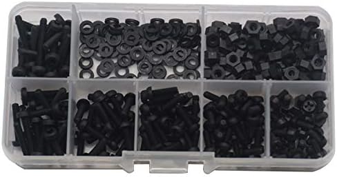 350pcs compartilhegoo m3 parafusos de nylon parafusos e porcas M3 parafusos hexáticos M3 Kit de hardware de hardware