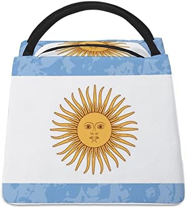 Retro Argentina Bandina Bandeira Moda Moda Bolsa Isolada Lunhana Reutilizável Contêiner de Almoço Para Mulheres Mulheres