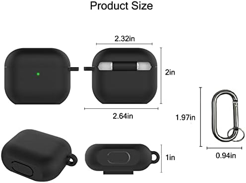 Geeice AirPods 3 estojo com kit de limpeza, 2 polegadas de silicone macio acessórios protetores completos com chaveiro, limpando caneta para 2021 airpod 3ª geração, azul