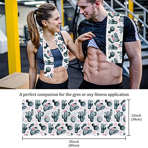 Toalhas de ginástica Cactusfitness para homens e mulheres toalhas de praia 2-Pack Prinha Prinha rápida Microfiber Sport Workout