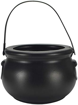 AMOSFUN HALLOWEEN CANDY Kettle Witch Plastic Candy Cauldron Bucket Party Decor