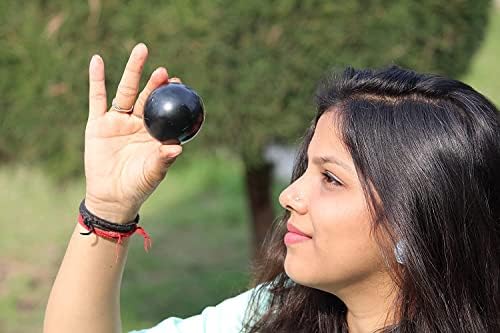 Jet energizoushungite 45-50 mm esfera de bola gemstone a+ altar de cristal esculpido na mão Cura de chakra espiritual Chakra
