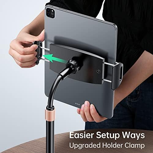 Gusgu Stand para mesa, altura ajustável e grampo atualizado, porta-tablet para dispositivos de 5,4 ”-12,9”, compatíveis