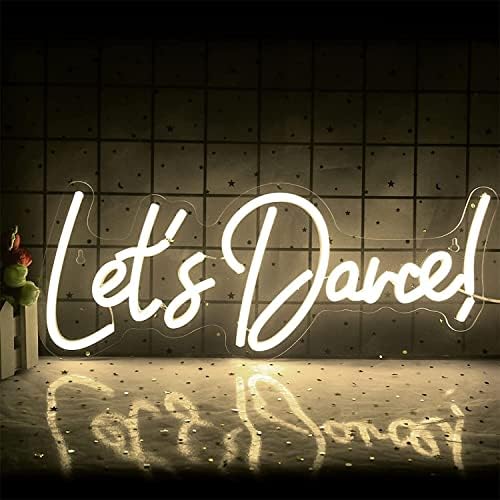DVTel Lets Dance Neon Sign, Custom Celebro Decoração de festa USB Luzes noturnas LEVAS NOTAS ACRYLIC LUZES DE NEON, SILHING SALTING