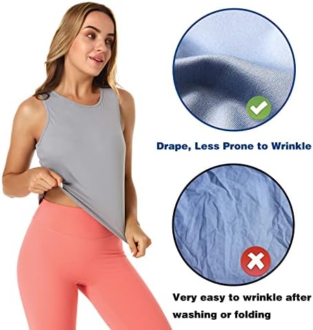Nepoagym mulheres sem mangas tanque de treino tanque de colheita Ultra Soft Flowy Crop Crop Fitness Yoga Tees Sports Tops Back Cutout