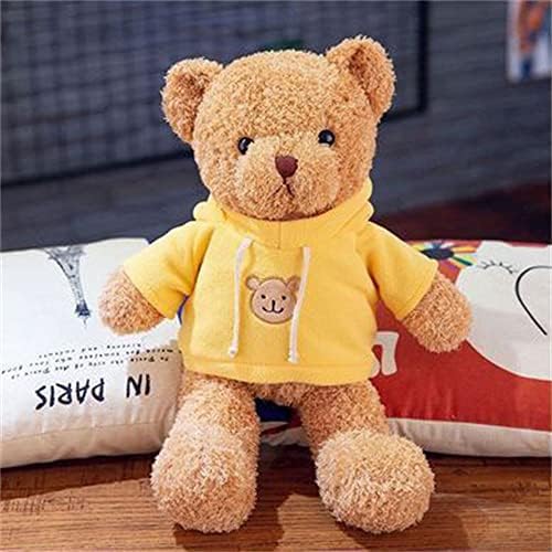 Bybycd suéter urso boneca boneca presente de aniversário de luxuos capuz urso urso de toys de pano de pano urso de pelúcia bonecas
